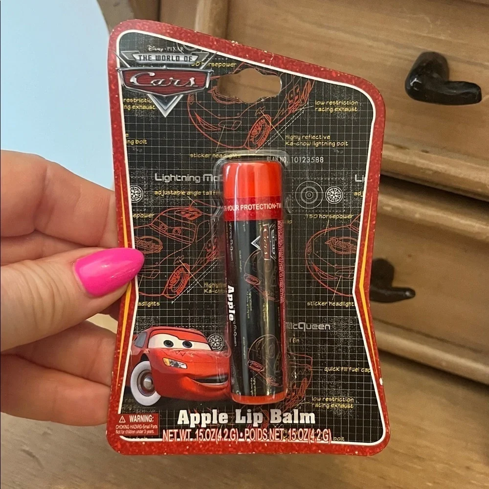 Disney Pixar CARS Lip Balm Lot of 3 Single Packs Mint & Apple New Sealed